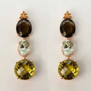 Quartz and Amethyst Earrings