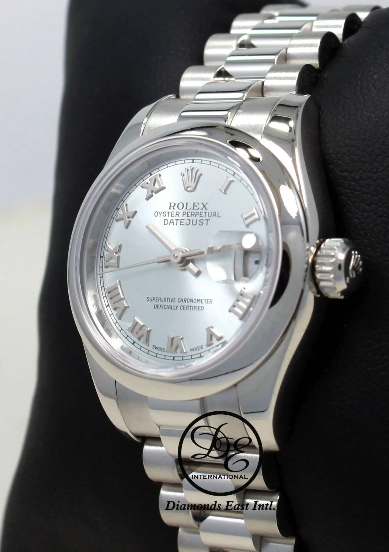Rolex Datejust President Platinum 179166 Glacier Blue Dial Watch BOX/PAPERS