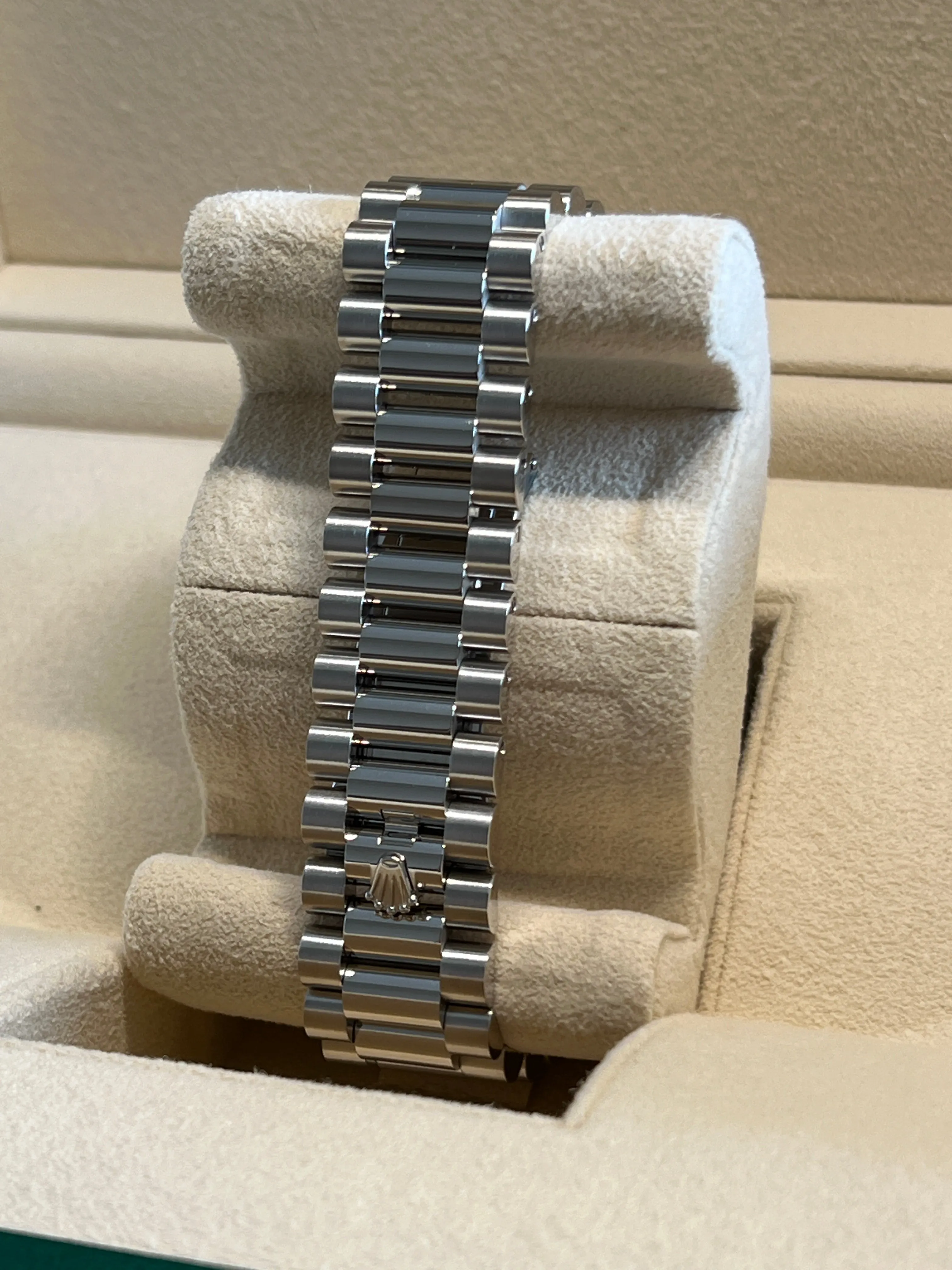 Rolex - Unworn Platinum Day-Date Presidential Ice Blue Arabic Dial 228206