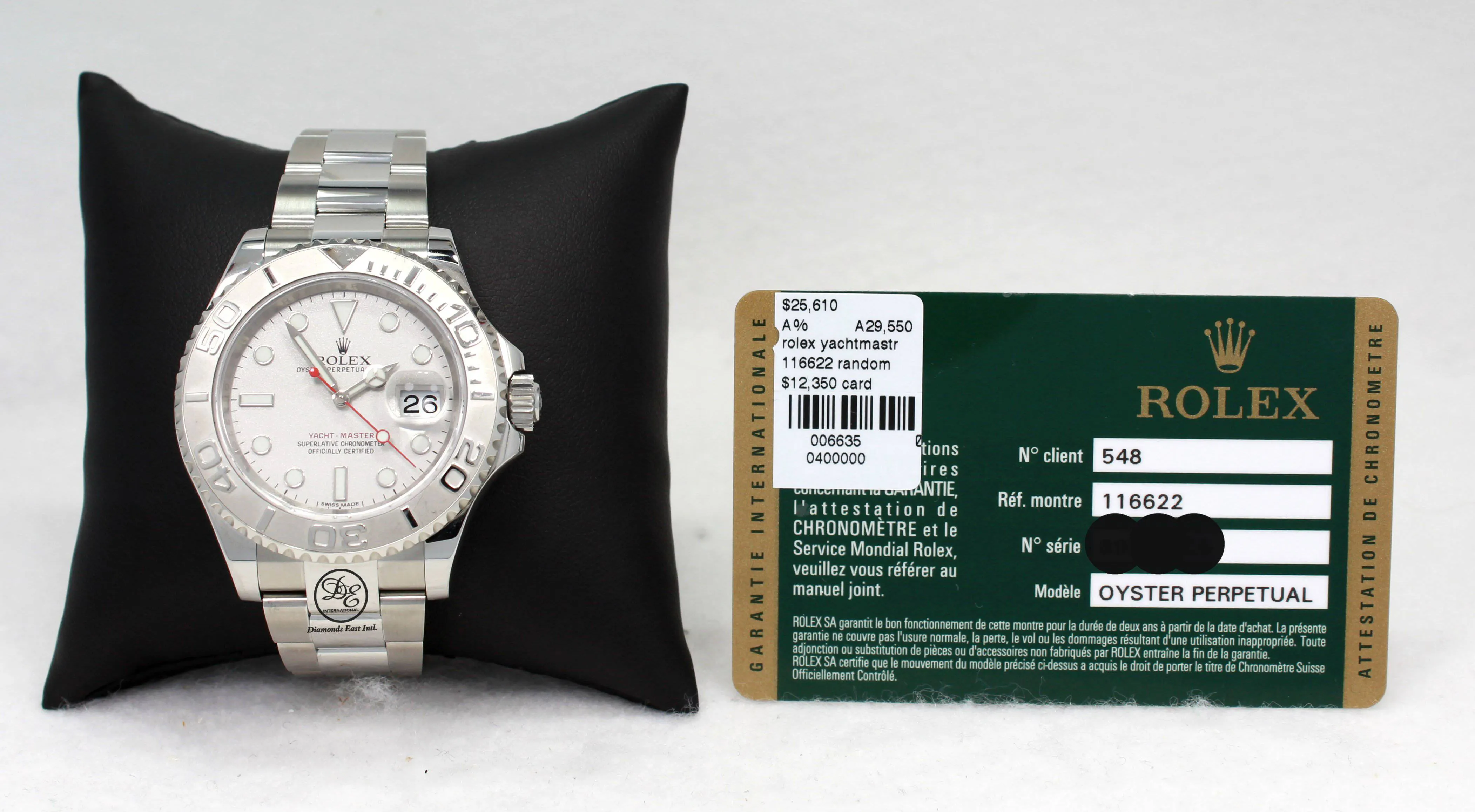 Rolex Yacht-Master Platinum Bezel 116622 PAPERS