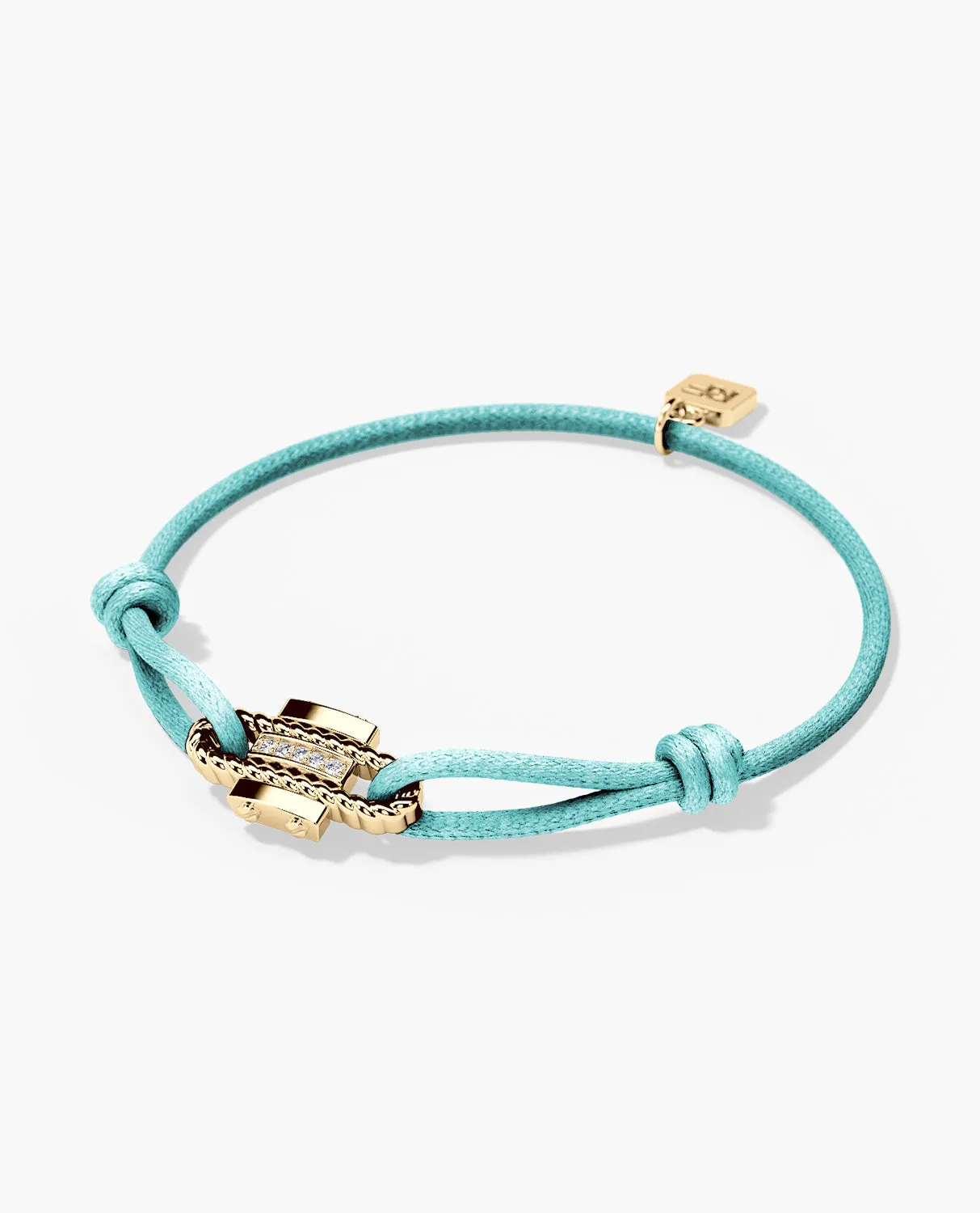 ROPES Cord Bracelet with Gold Charm & 0.05ct Diamonds