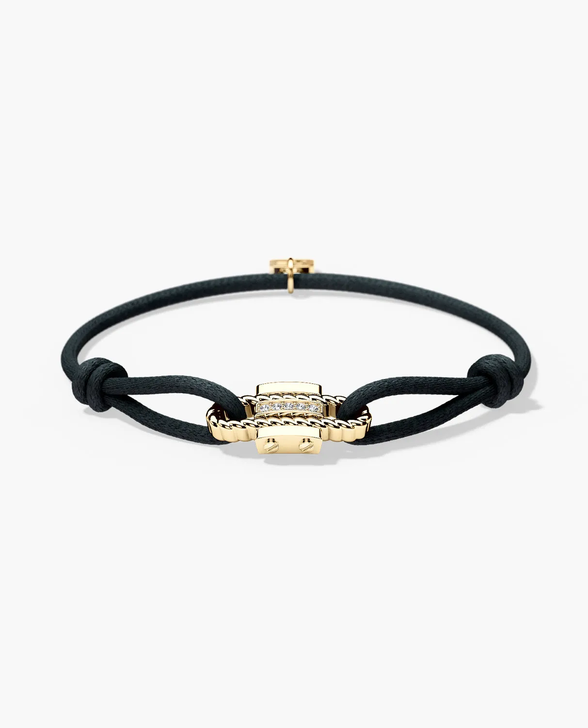 ROPES Cord Bracelet with Gold Charm & 0.05ct Diamonds