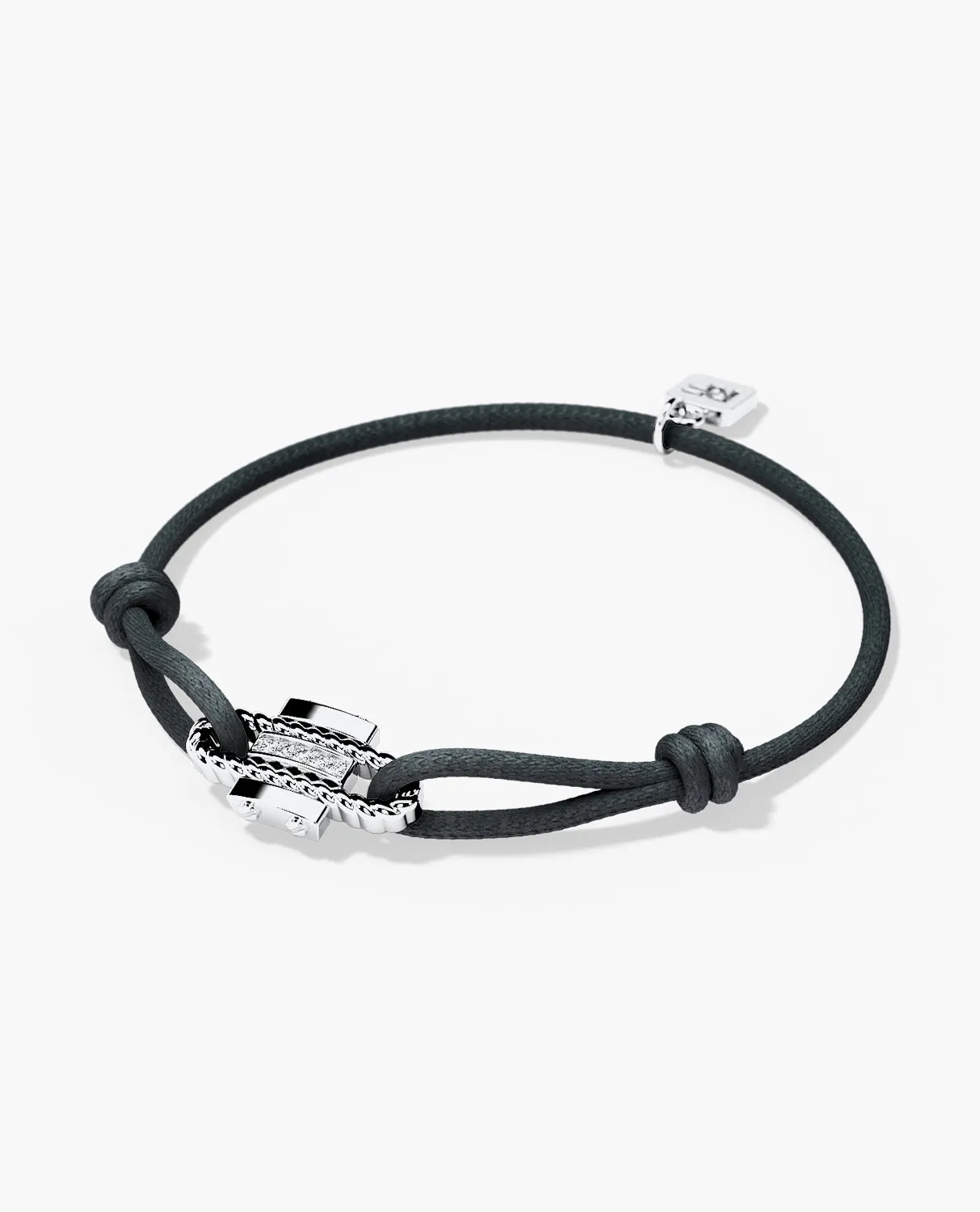 ROPES Cord Bracelet with Gold Charm & 0.05ct Diamonds