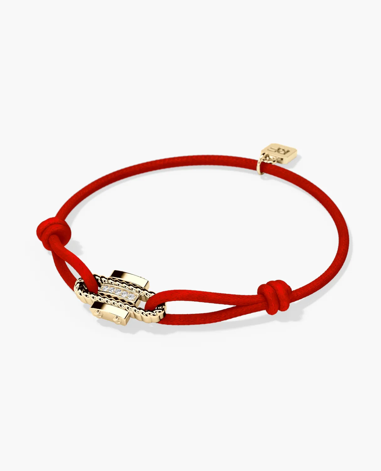 ROPES Cord Bracelet with Gold Charm & 0.05ct Diamonds