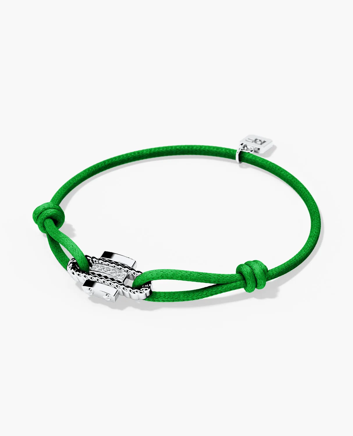 ROPES Cord Bracelet with Gold Charm & 0.05ct Diamonds