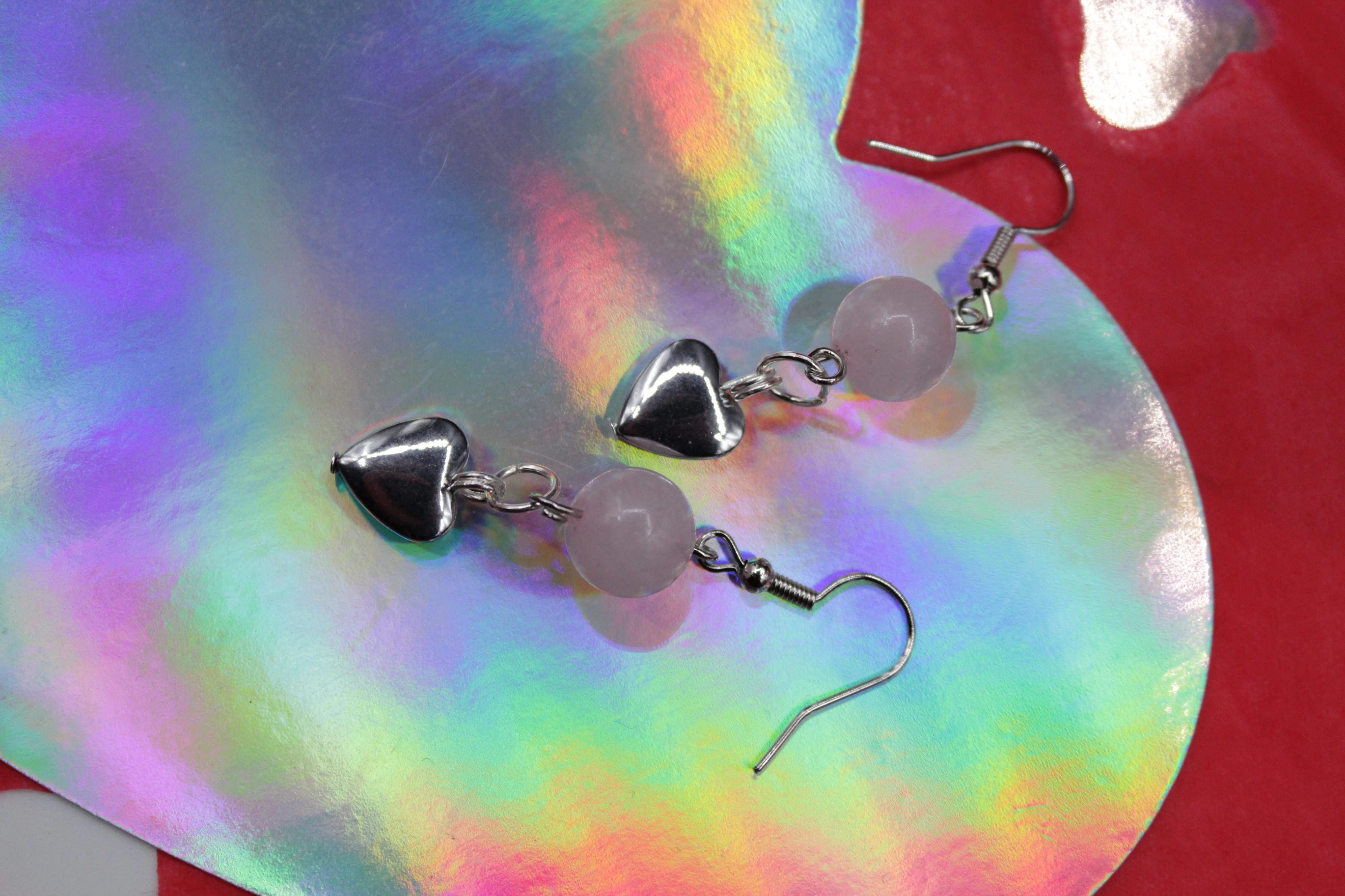 Rose quartz earrings