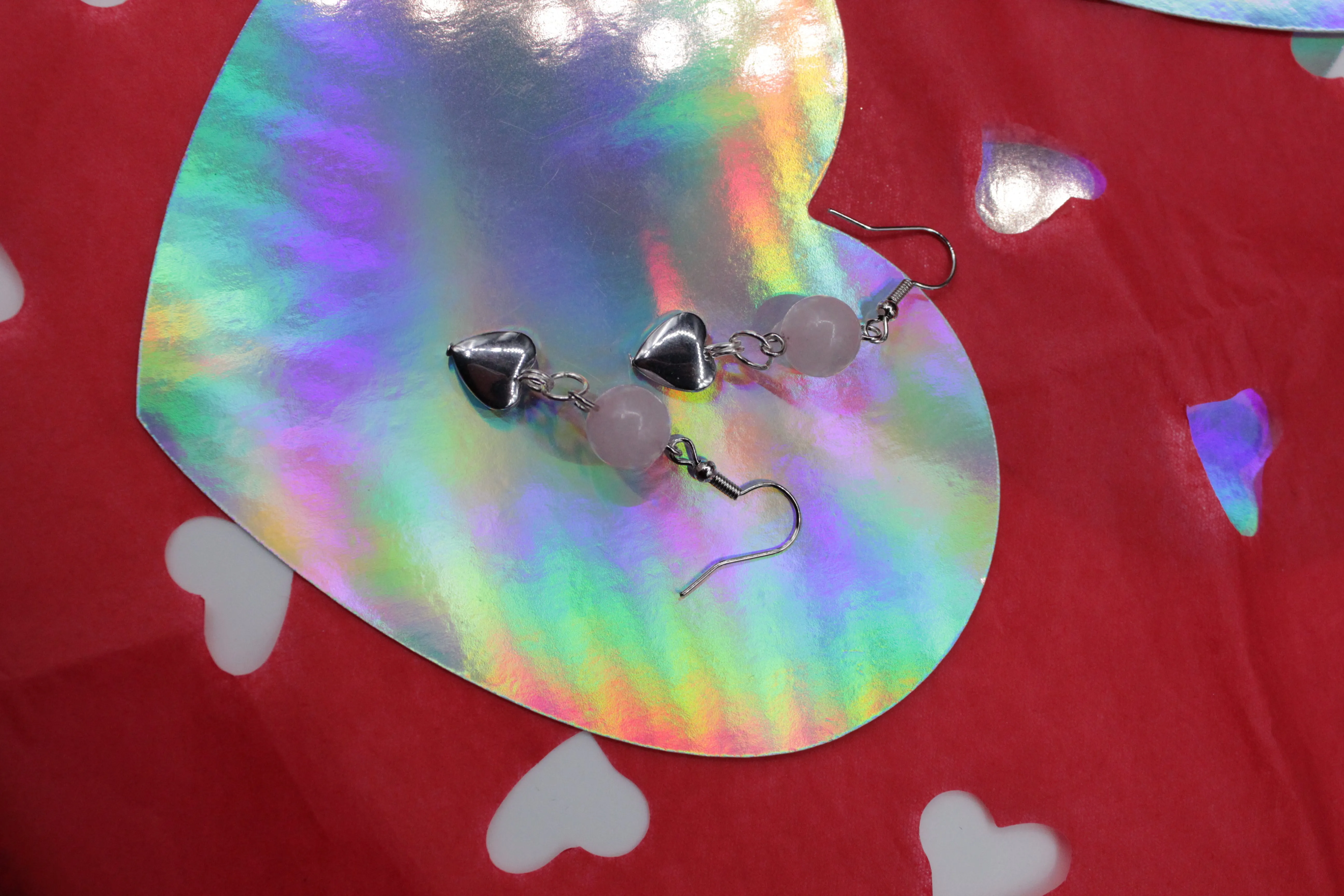 Rose quartz earrings