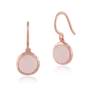 Rose Quartz "Irida" Pastell Ohrringe 9ct Rosen Gold Beschichtet Sterlingsilber