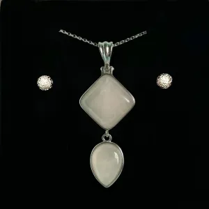 ROSE QUARTZ REGAL PENDANT ONLY - FREE CHAIN & EARRINGS