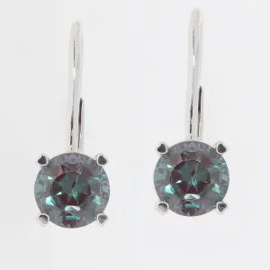 Round Mystic Topaz Sterling Silver Earrings with Accent