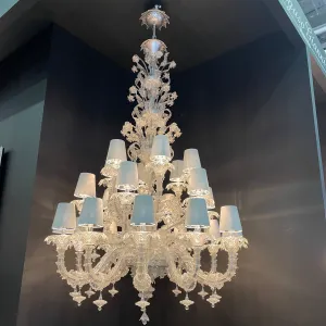 Rylight Luxury Crystal Flower Chandelier With Lampshade