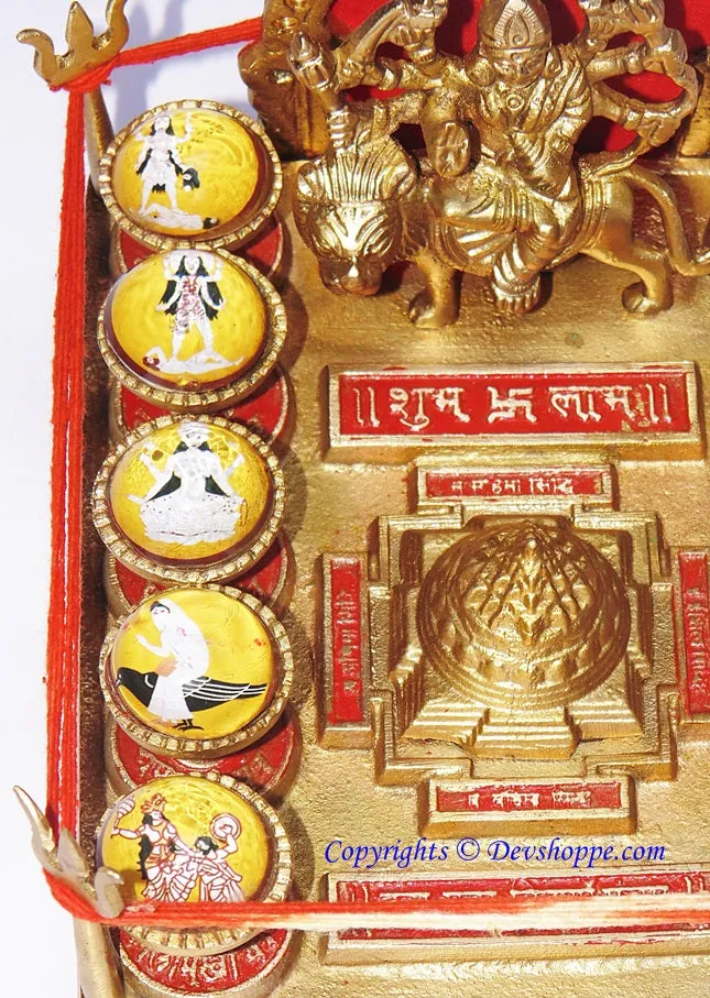 Shri Das Mahavidya Yantra Chowki (Ten Mahavidyas) in Brass