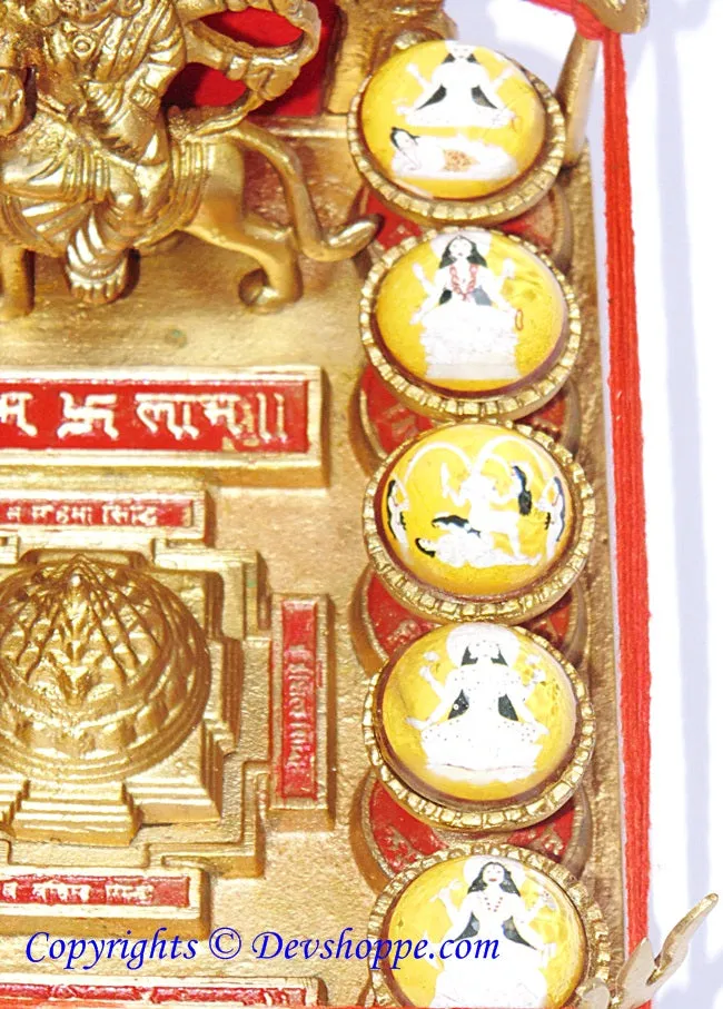Shri Das Mahavidya Yantra Chowki (Ten Mahavidyas) in Brass