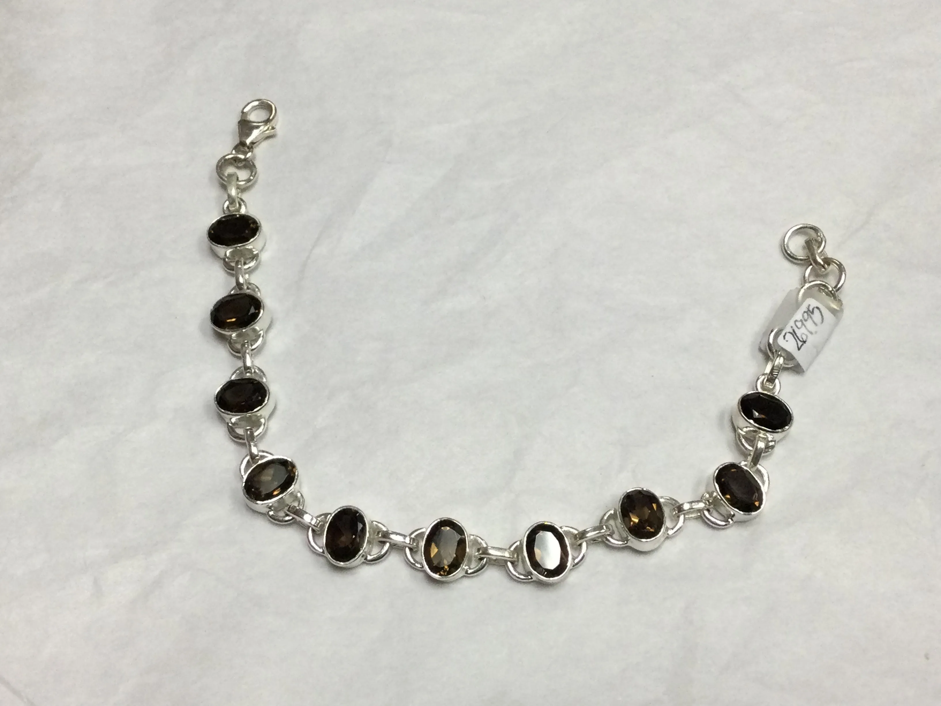 Silver Bracelet w/ Smoky Quartz
