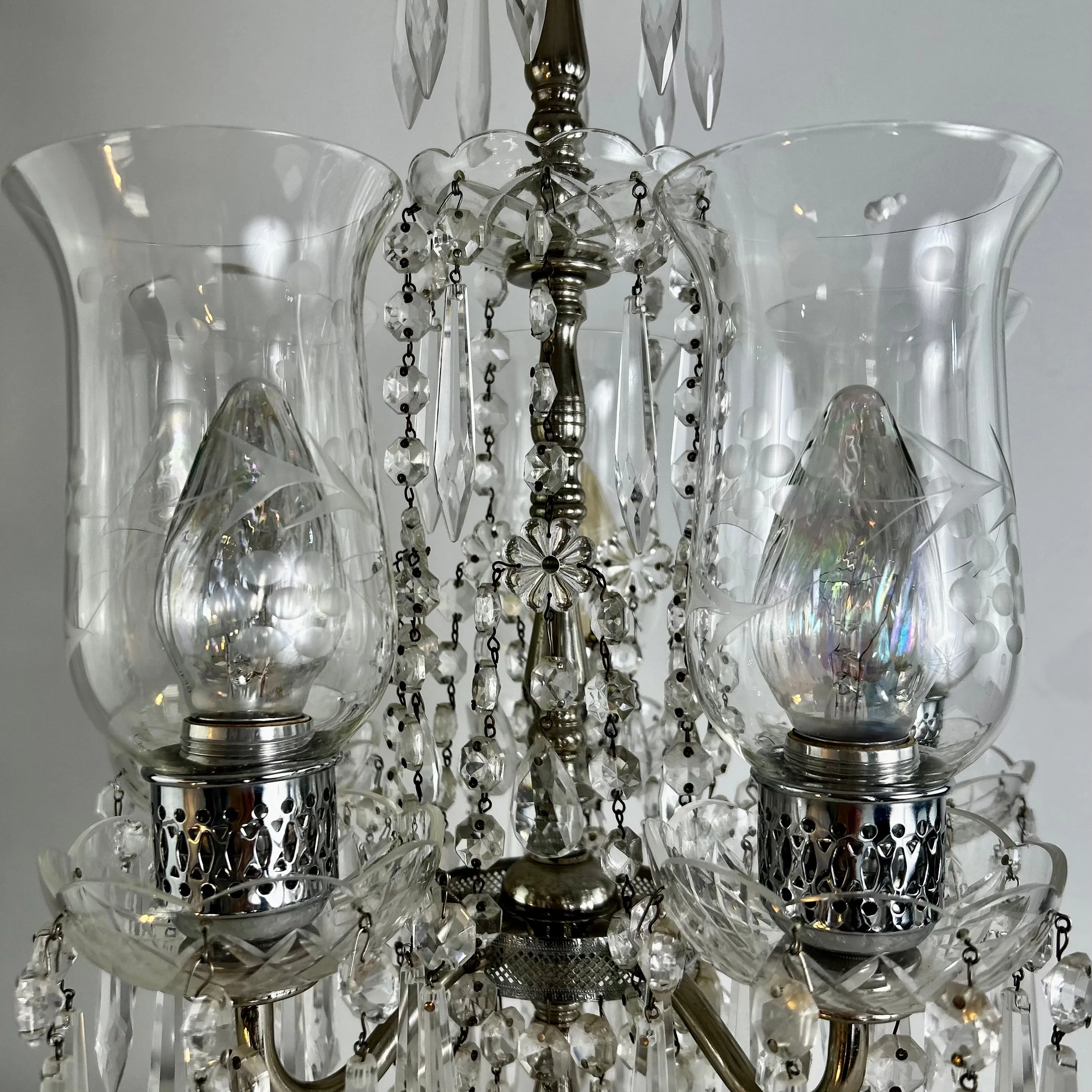 Silver Crystal Tabletop Chandelier