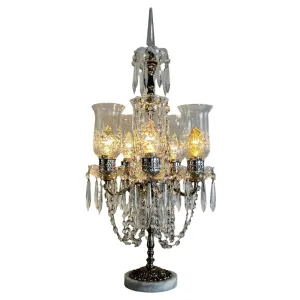 Silver Crystal Tabletop Chandelier
