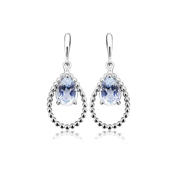 Silver Sky Blue Topaz Earrings
