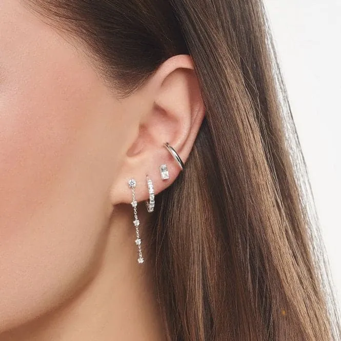 Silver Zirconia White Earring H2194-051-14