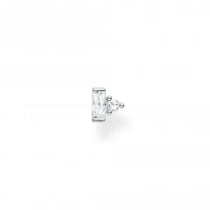 Silver Zirconia White Stone Single Ear Stud H2186-051-14
