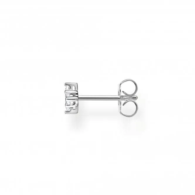 Silver Zirconia White Stone Single Ear Stud H2186-051-14