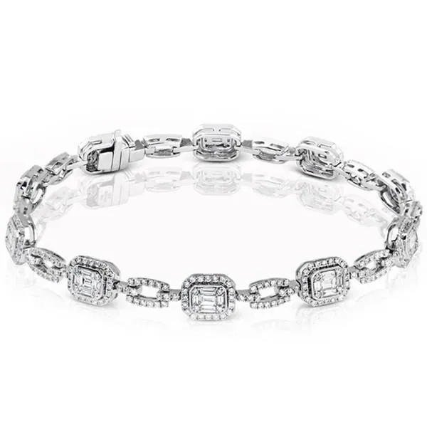 Simon G. "Mosaic" Diamond Baguette Tennis Bracelet