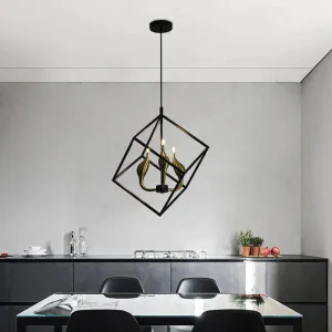 Simple Living Room Chandelier Led Wrought Iron Chandelier Coffee Shop Creative Geometric Chandelier