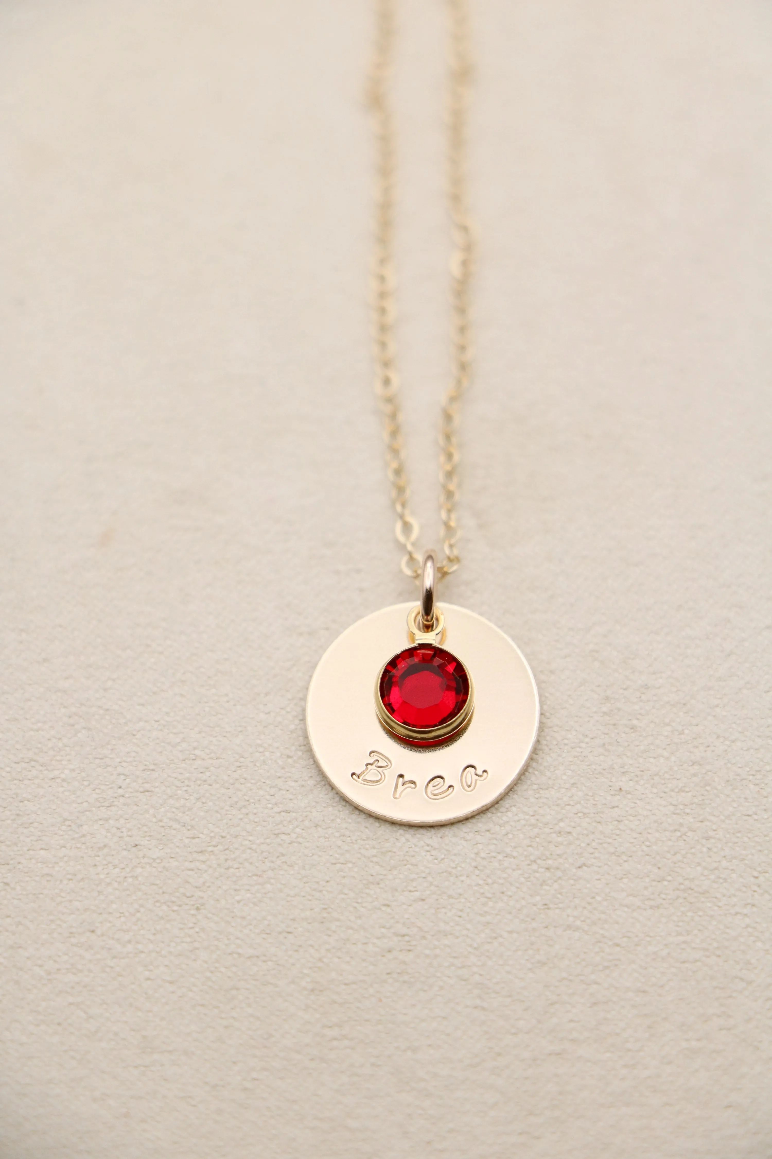 single drop necklace with large birthstone {silver   gold}