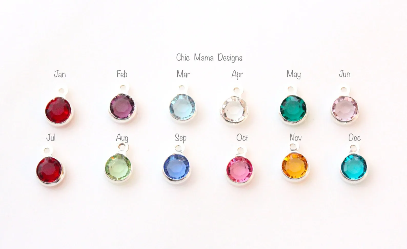 single drop necklace with large birthstone {silver   gold}