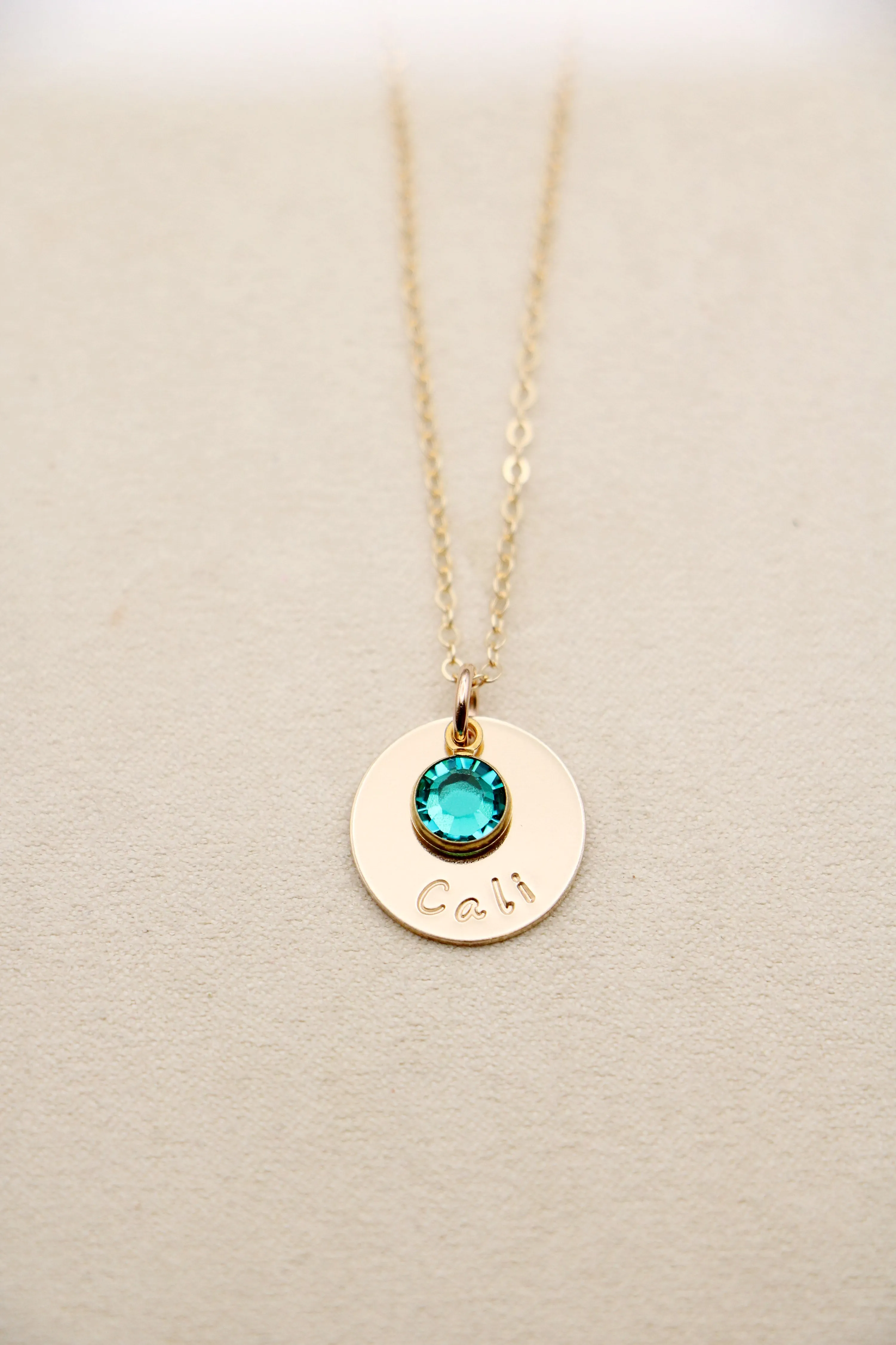 single drop necklace with large birthstone {silver   gold}