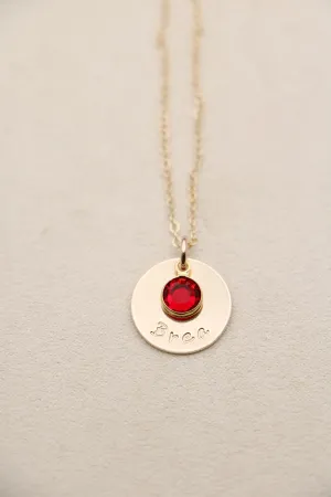 single drop necklace with large birthstone {silver   gold}