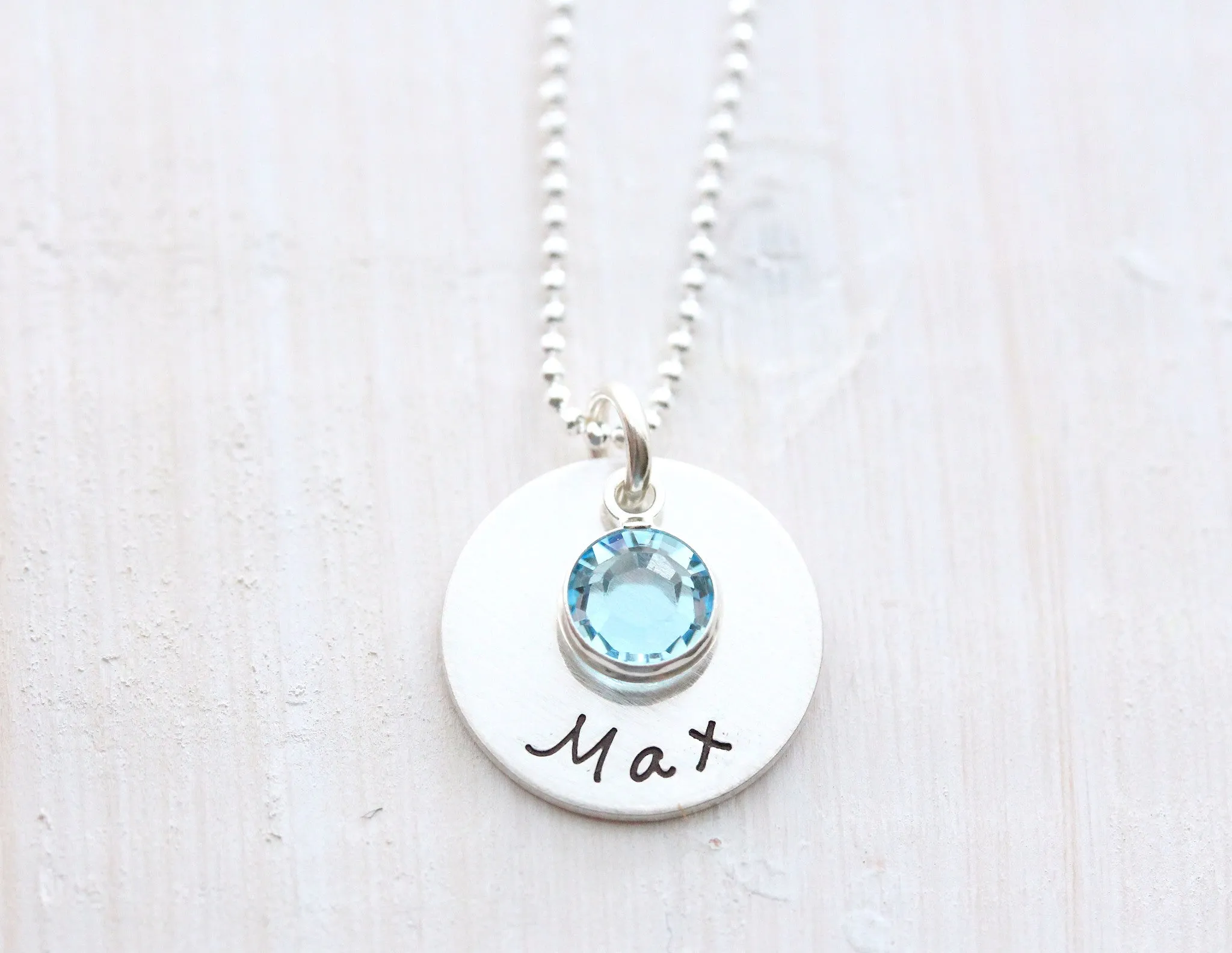 single drop necklace with large birthstone {silver   gold}