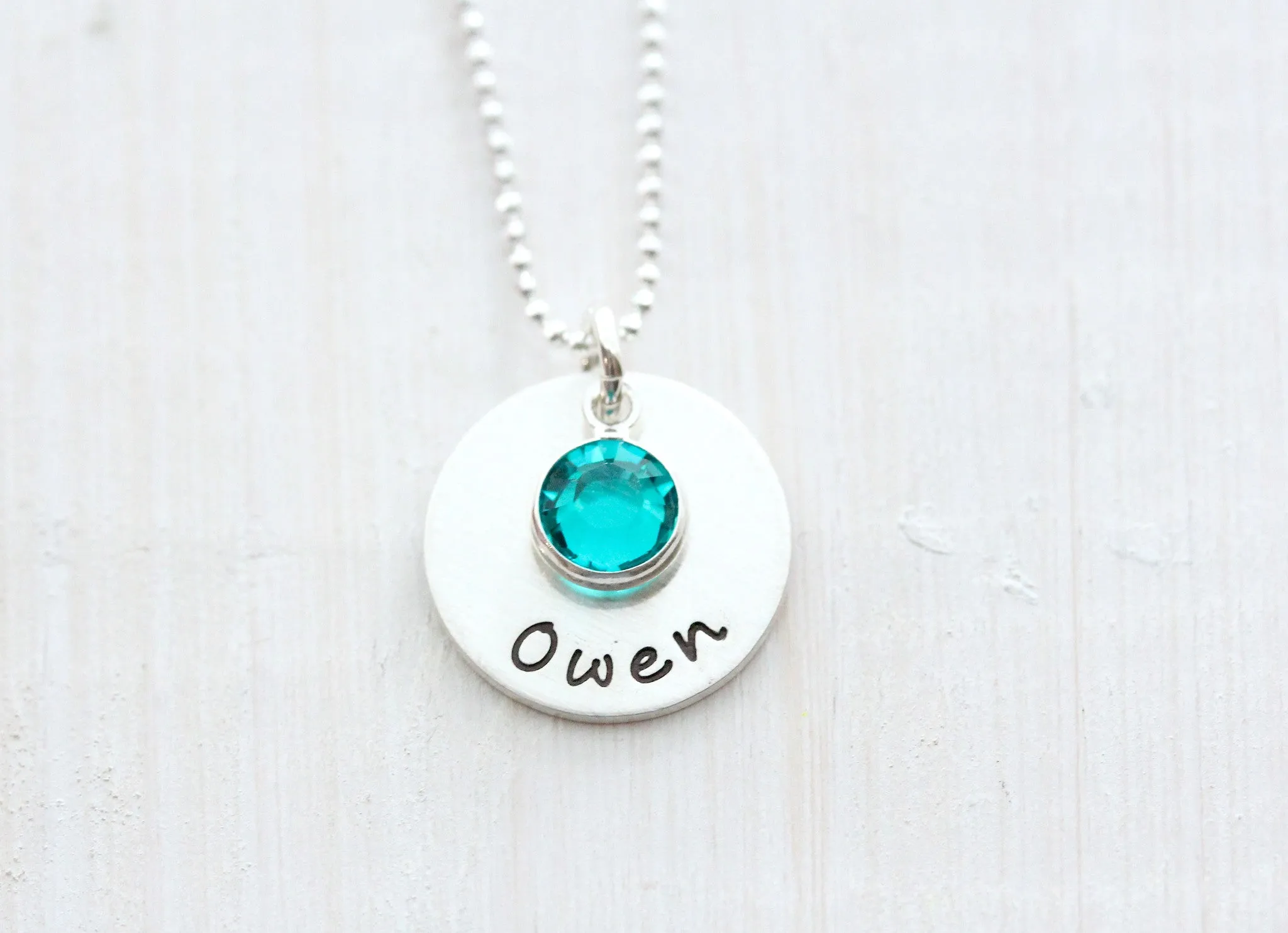 single drop necklace with large birthstone {silver   gold}
