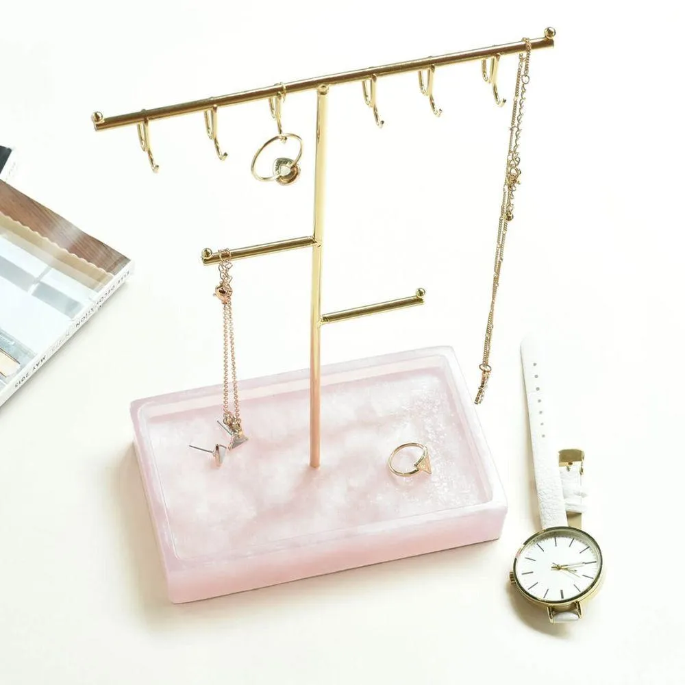 Stackers Classic T-Bar Jewellery Stand Rose Quartz
