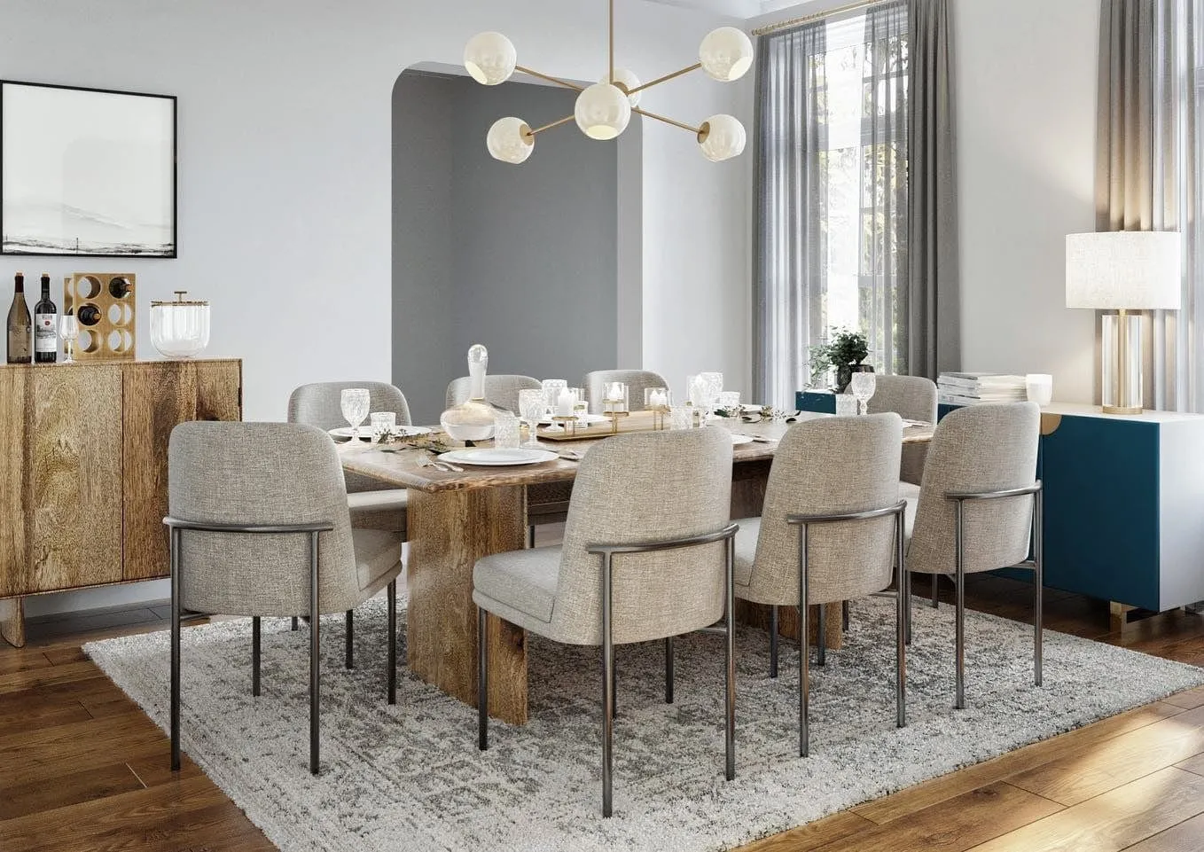 Staggered Glass 6-Light Chandelier