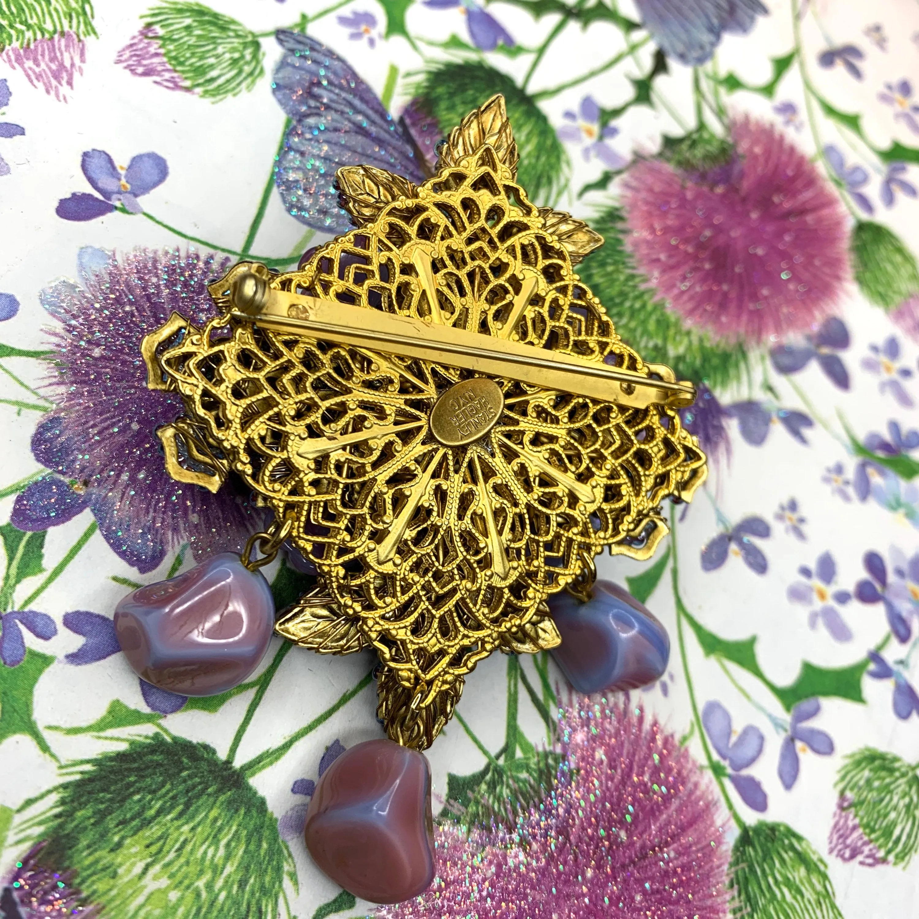 Stanley Hagler Brooch Purple Lilac