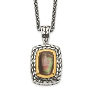 Sterling Silver Gold Mother of Pearl Necklace