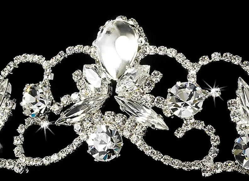 Stunning Elegant Crystal Swirl Bridal Tiara