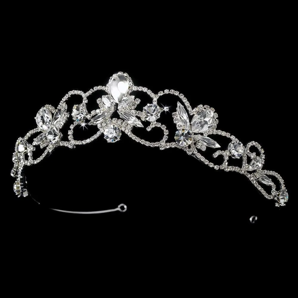 Stunning Elegant Crystal Swirl Bridal Tiara