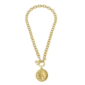 Susan Shaw Queen Coin Necklace-Gold