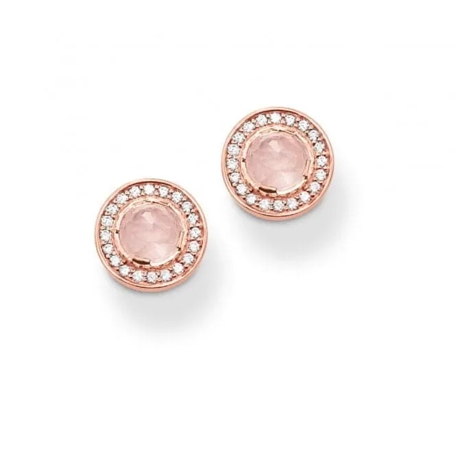 Thomas Sabo Rose Quartz Light Of Luna Earrings H1858-417-9