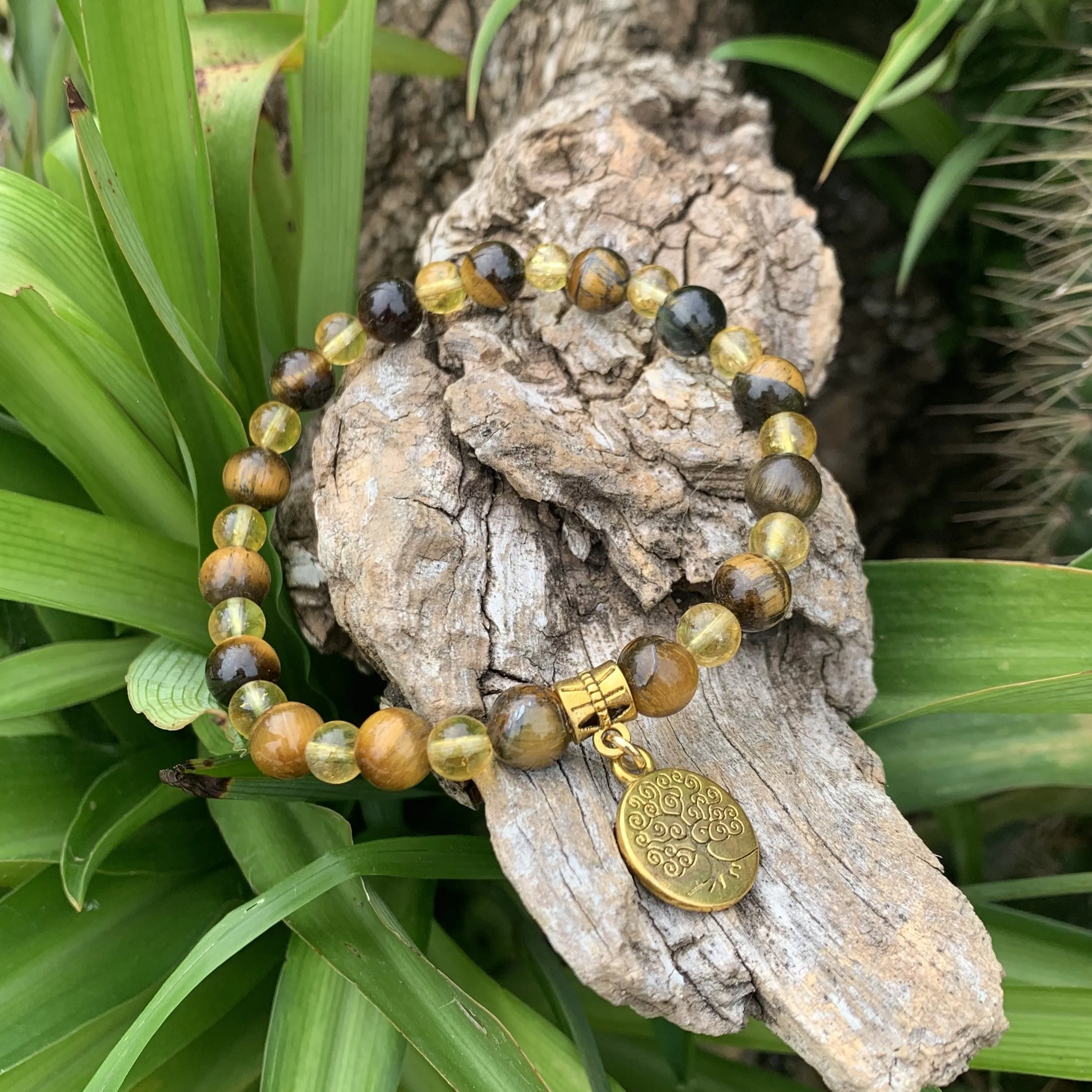 Tiger eye and citrine bracelet