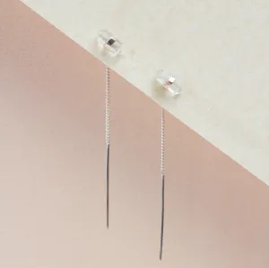 Unity Silver Earrings with Double-Terminated Clear Quartz Crystal ( shorter variation)