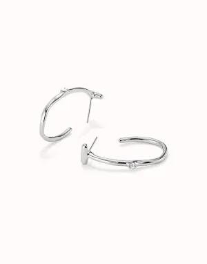 UNOde50 Sterling silver-plated Hoop Earrings with White Topaz