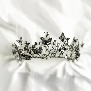 Verna's Butterfly Tiara in Antique Silver