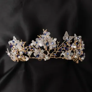 Verna's Butterfly Tiara in Blue & Gold