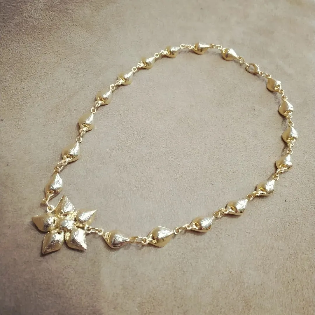 Vintage Cala Lily Floral Statement Necklace