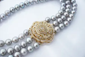 Vintage Grey Pearl Multi-Strand Necklace