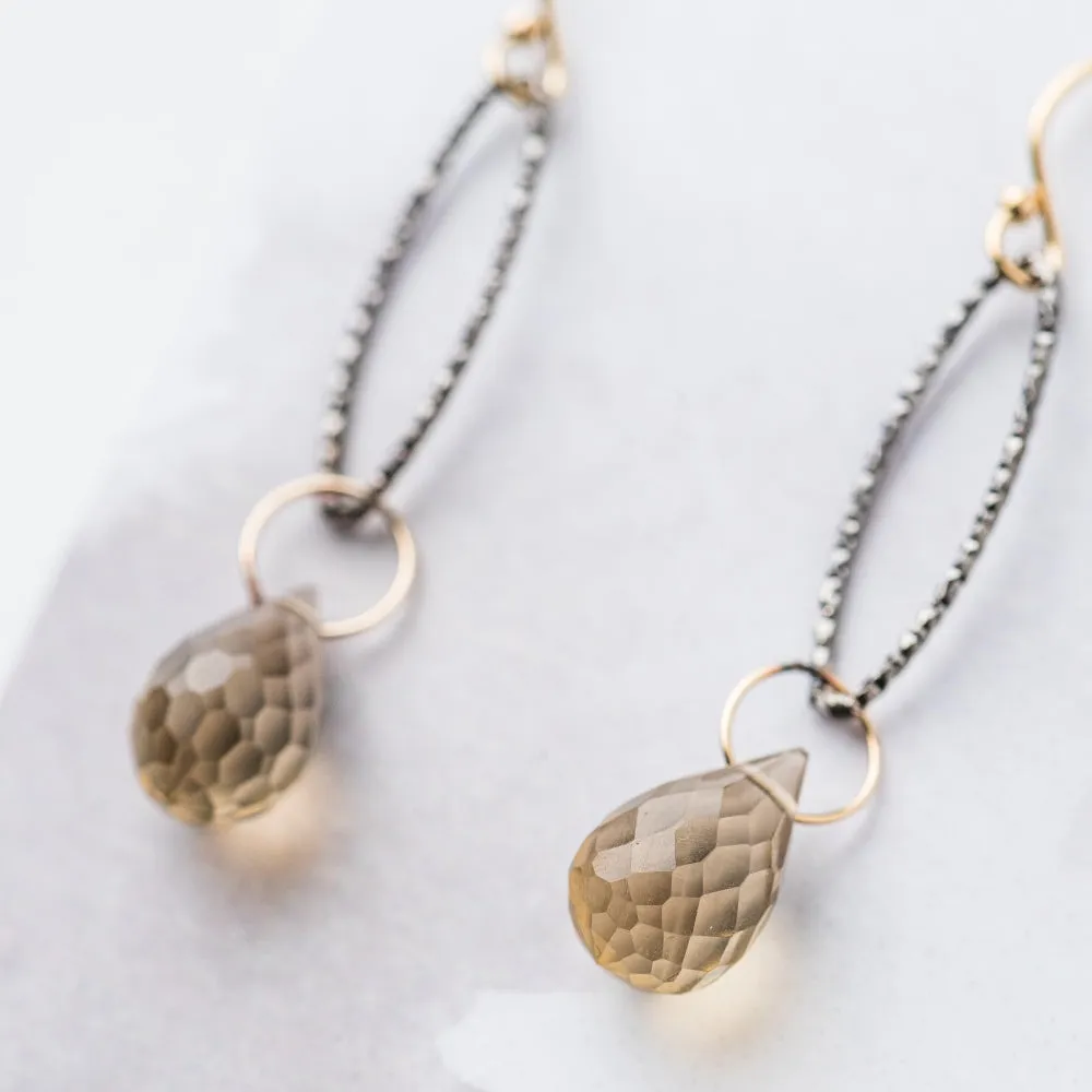 Whiskey Quartz Shimmer Earrings